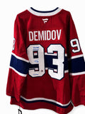 Ivan Demidov #93- Fanatics Premium Chandail domicile autographié- inscription "first goal" et mention go habs!