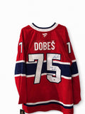 Jakub Dobes #75 – Fanatics Premium Autographed Home Jersey with "rookie season stats" inscription – COA