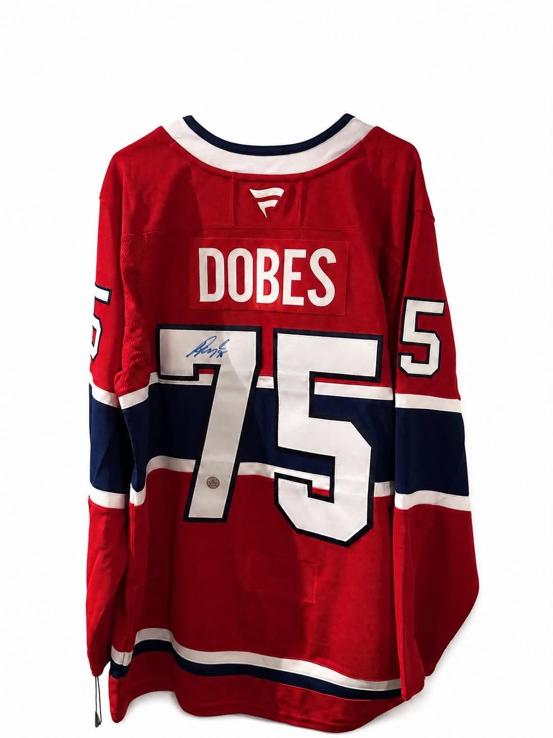 Jakub Dobes #75 –  Fanatics Premium Chandail home autographié – COA