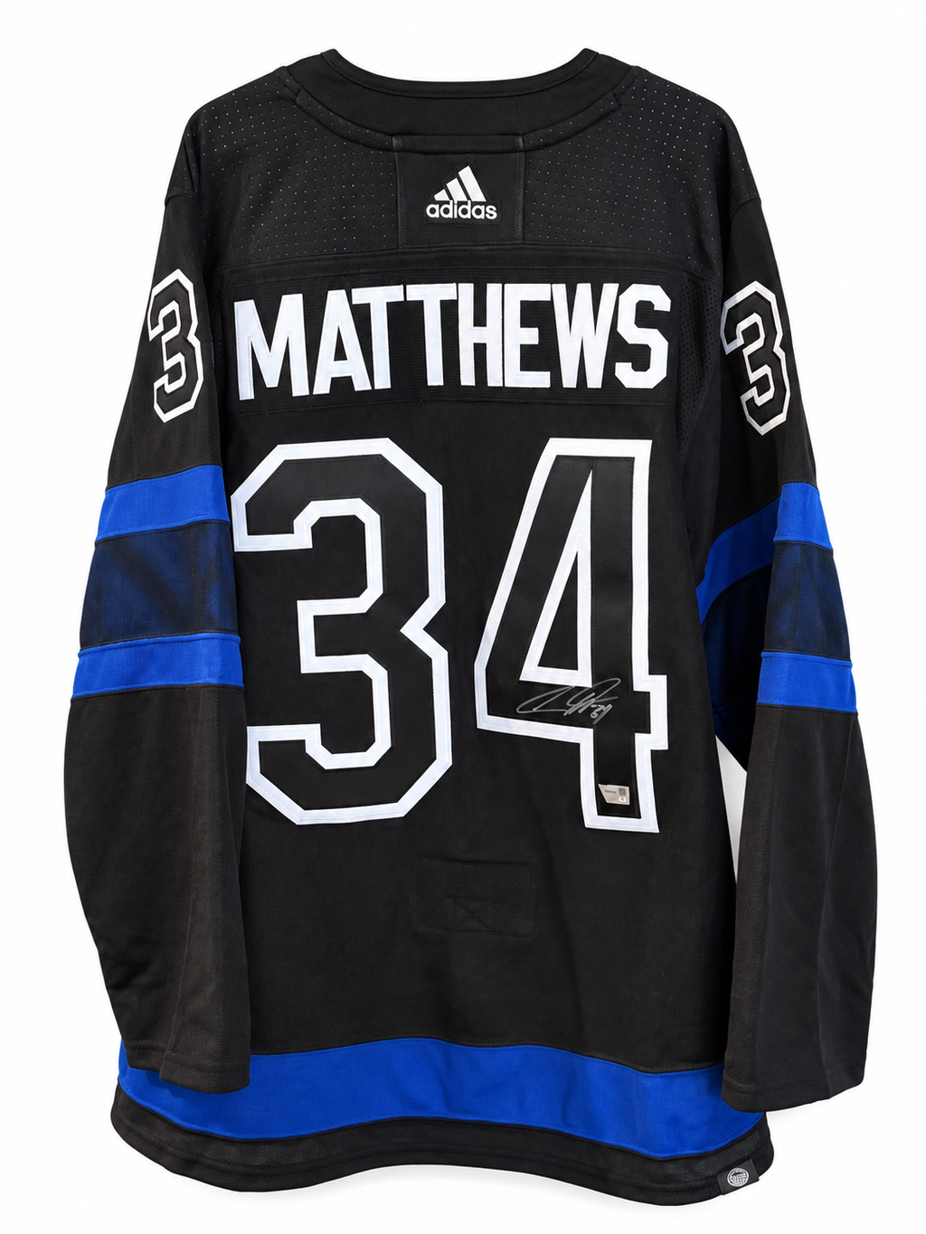 Auston Matthews #34 – Chandail noir alternatif des Maple Leafs de Toronto autographié – Adidas Authentic – COA Fanatics