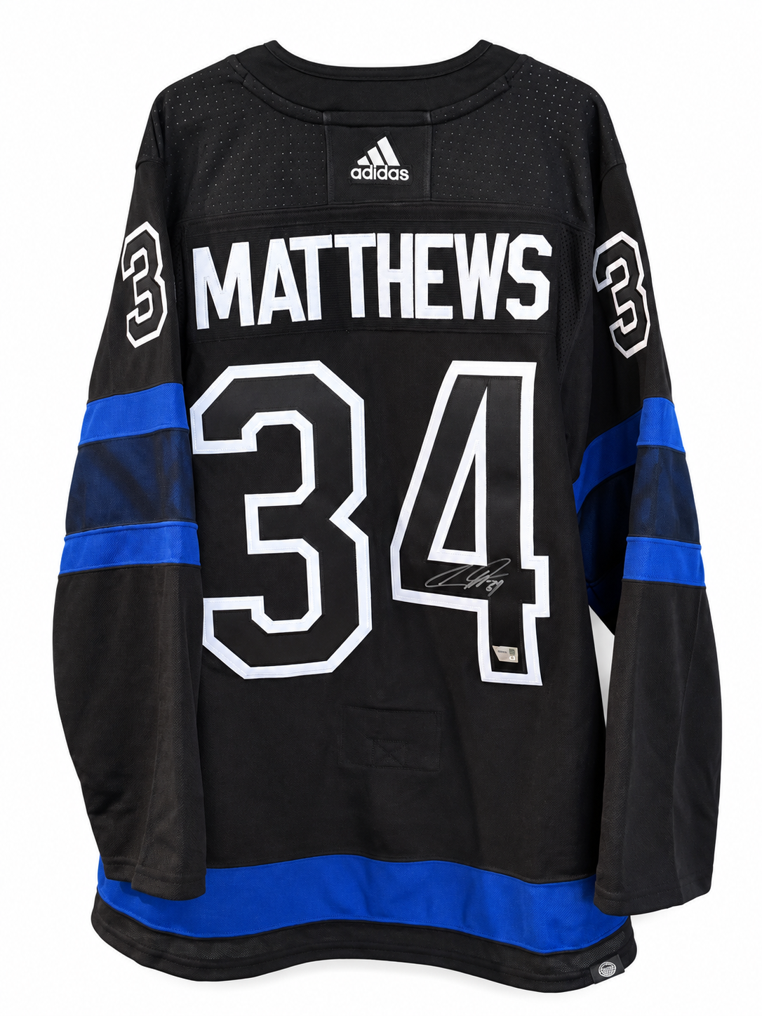 Auston Matthews #34 – Chandail noir alternatif des Maple Leafs de Toronto autographié – Adidas Authentic – COA Fanatics