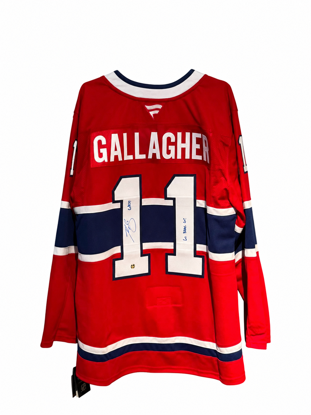 Brendan Gallagher #11 –  Fanatics Premium Chandail home autographié avec double inscriptions – COA