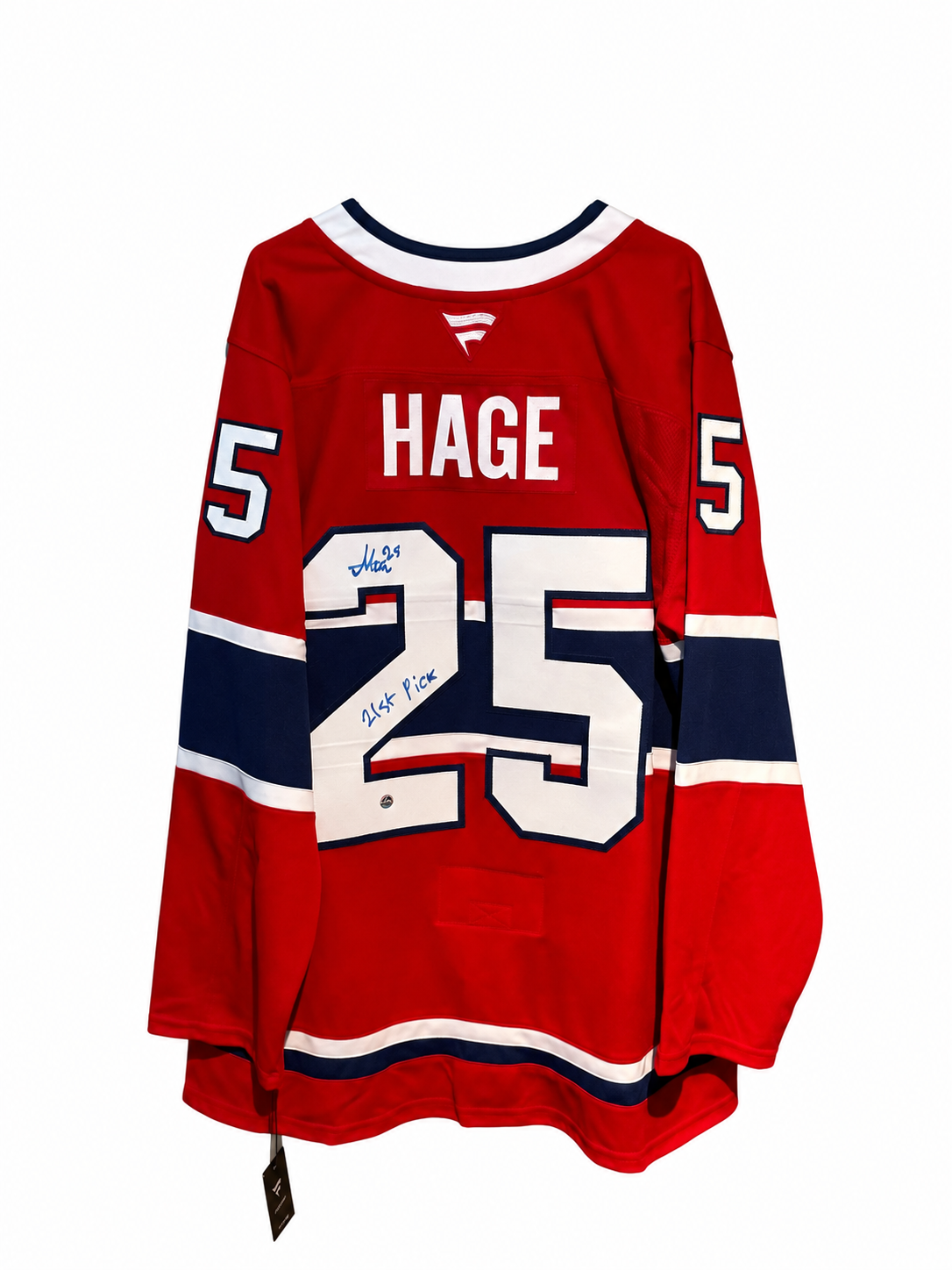 Michael Hage #25 –  Fanatics Premium Chandail home autographié avec inscription "21th pick"– COA