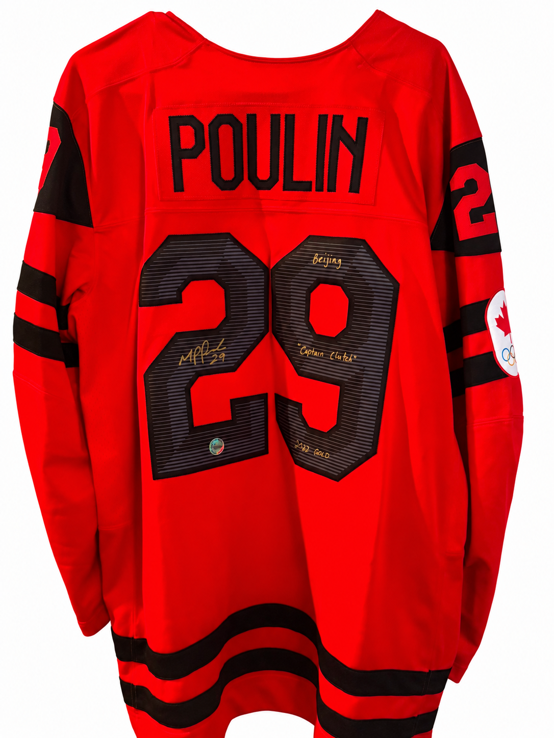 Marie-Philip Poulin #29 – Chandail home autographié Team Canada (Bejiing) – COA