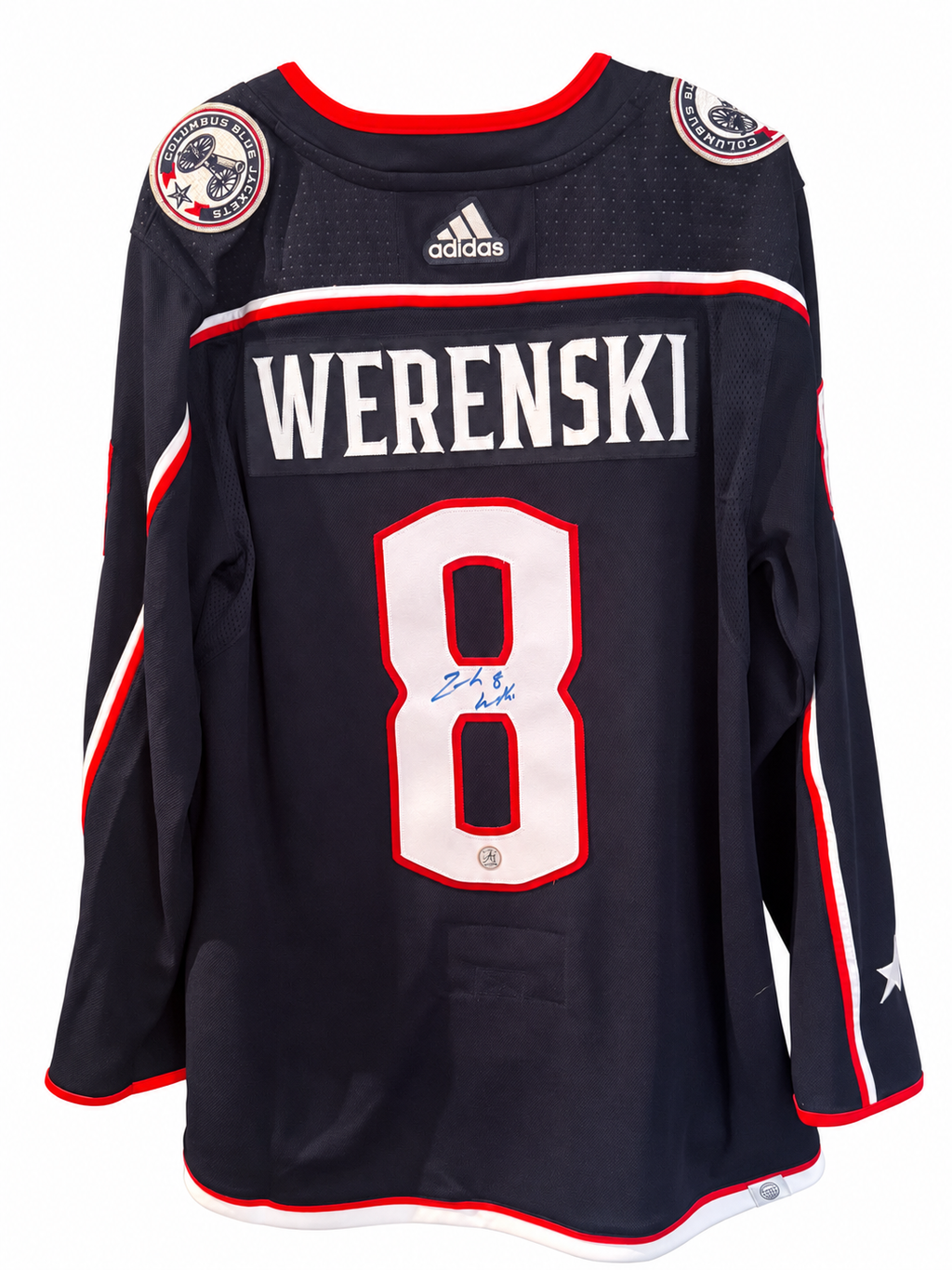 Zach Werenski #8 – Autographed adidas Jersey – AJ Sports COA