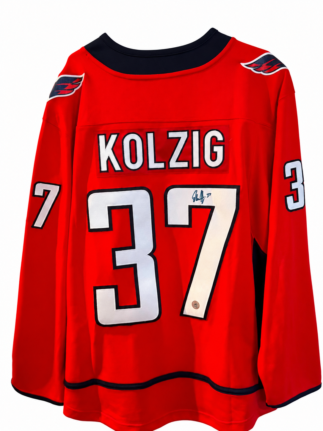 Olaf Kolzig #37 – Chandail Fanatics Breakaway autographié – AJ Sports COA