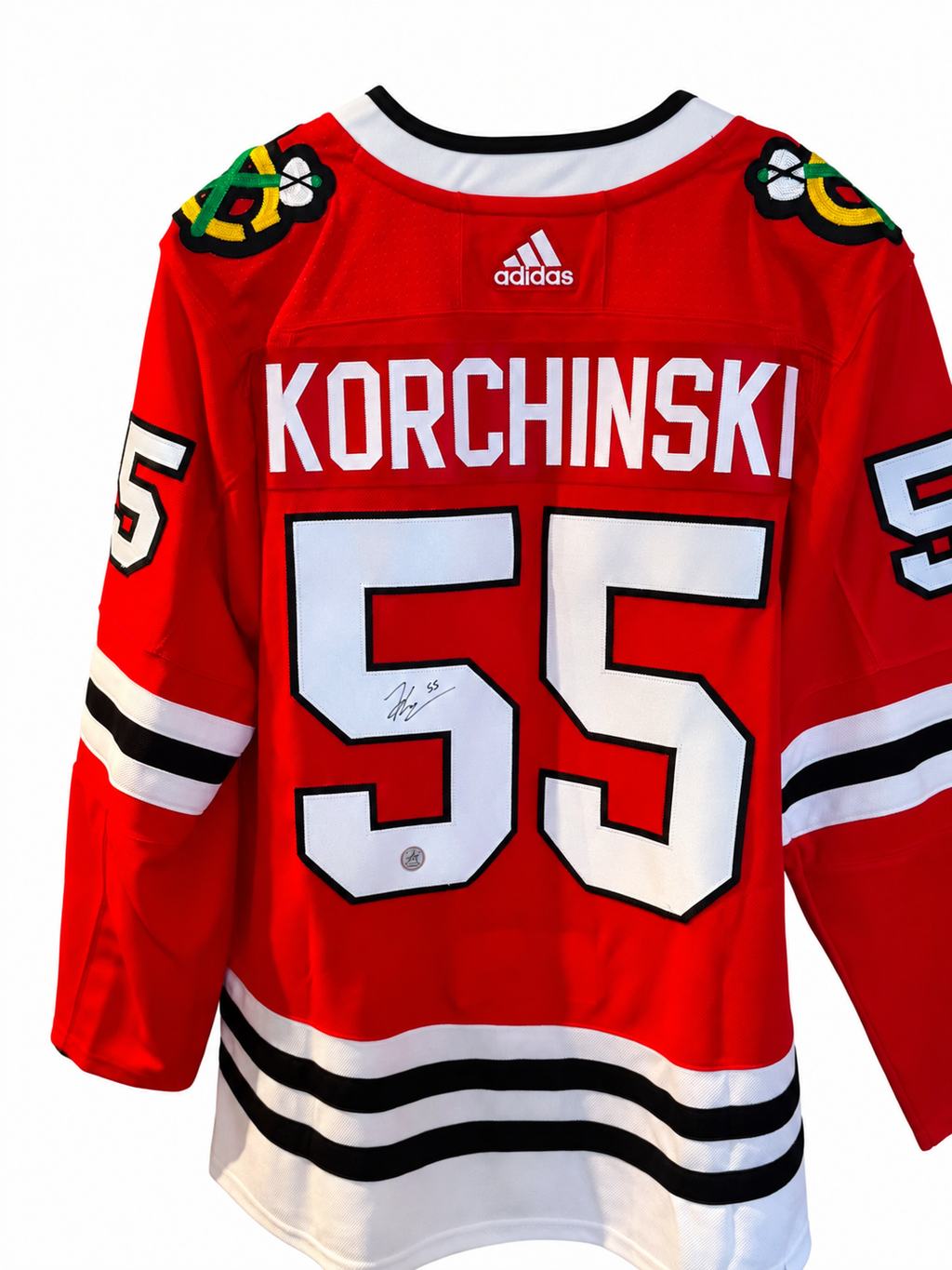 Kevin Korchinski #55 – Autographed Adidas Jersey – AJ Sports COA