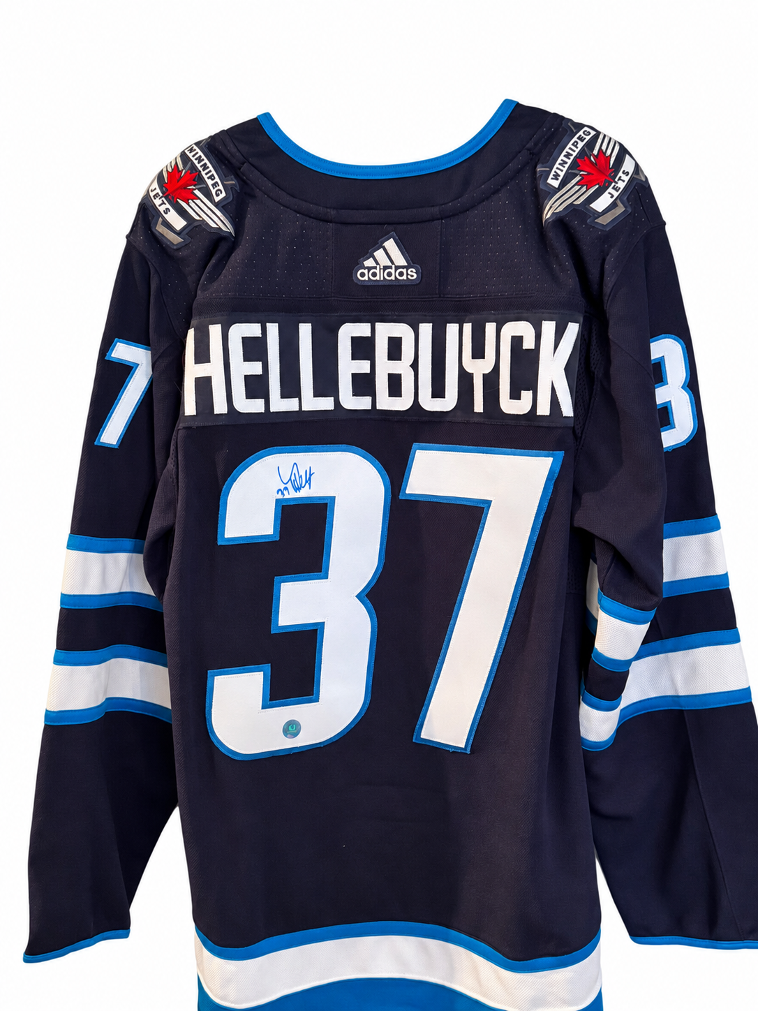 Connor Hellebuyck#37 – Chandail Adidas autographié – AJ Sports COA