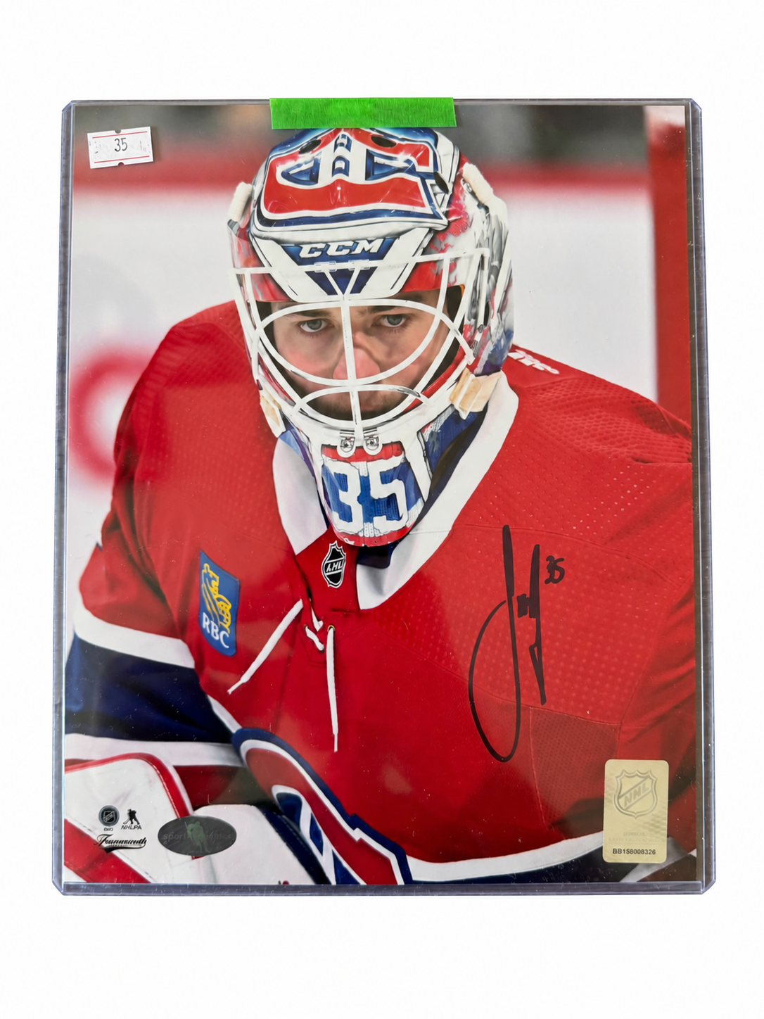 Samuel Montembeault – Photo 8x10 «Action » autographiée – COA