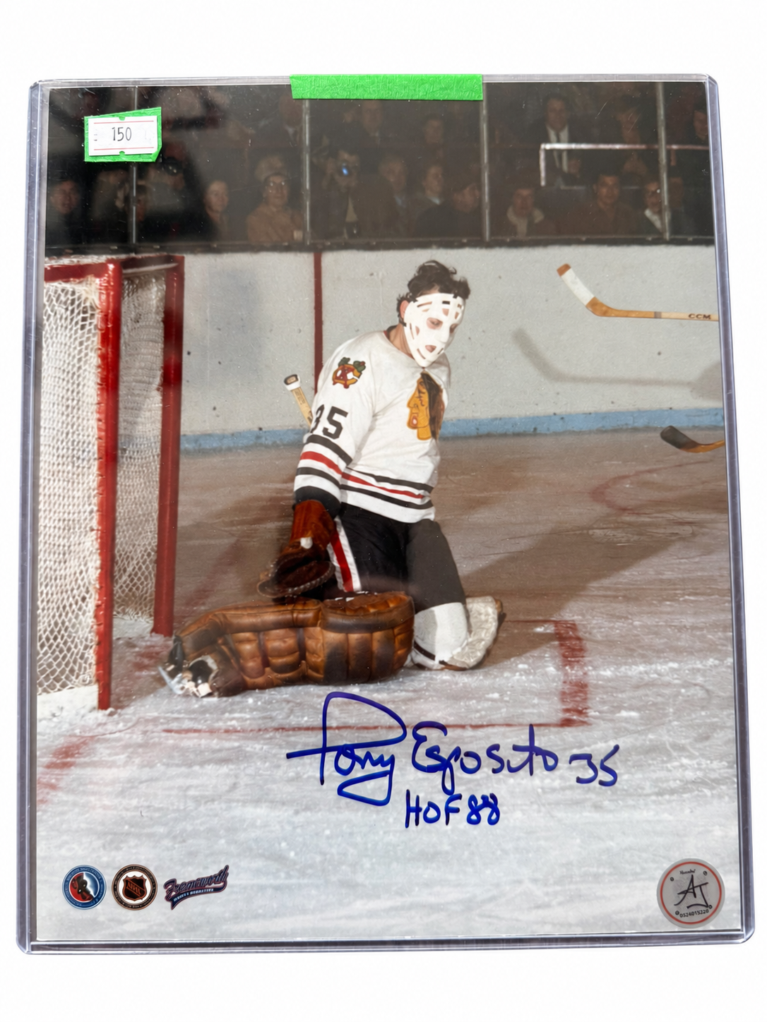 Tony Esposito – Photo 8x10 autographiée avec inscription – COA