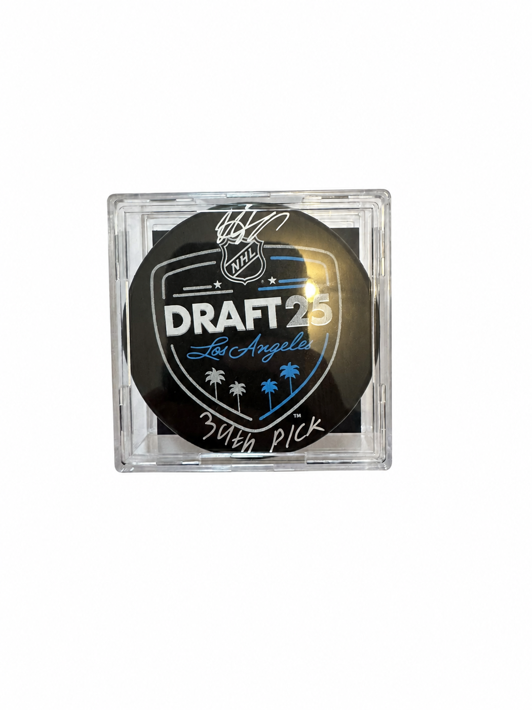 Alexander Zharovsky – Rondelle « Draft Puck » autographiée avec inscription « 34th Pick » – COA