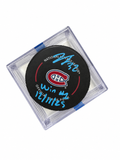 Jacob Fowler – Autographed "Official Puck" with "First Win" Inscription – COA