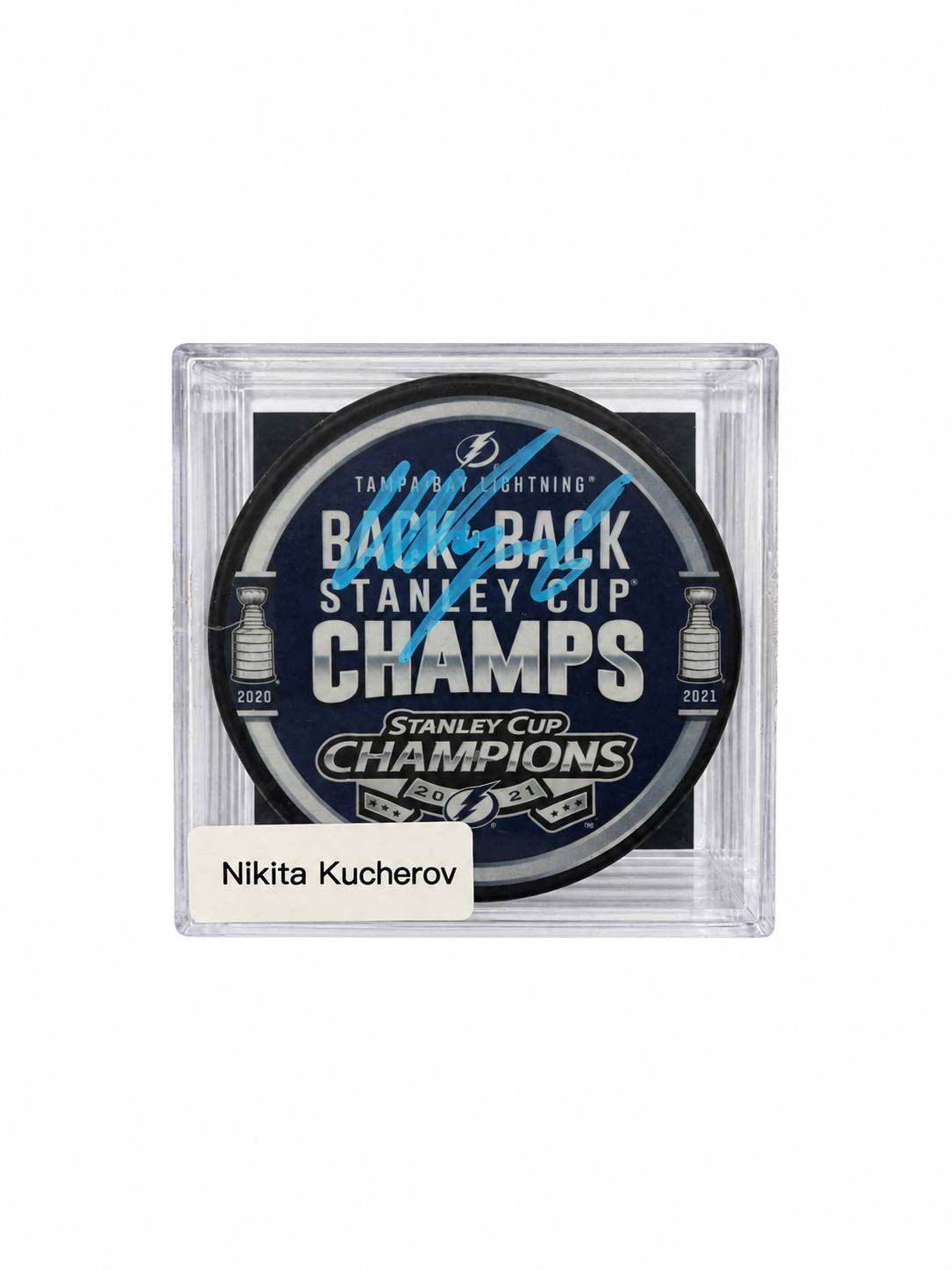 Nikita Kucherov – Autographed "Stanley Cup" Puck – COA