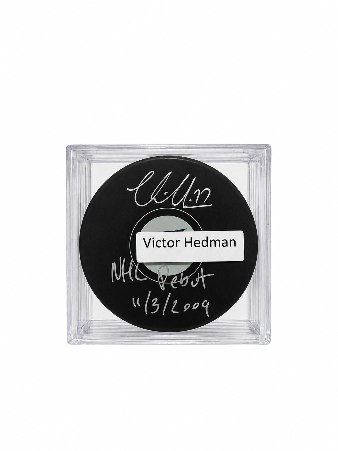 Victor Hedman – Autographed puck with inscription – COA